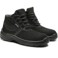 Bota de Segurança Nobuck Bracol Linha BAF Cor Preta Com Bico de Pvc CA 40872