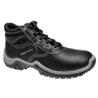 Bota de Segurança Em Couro de Amarrar Estival Com Bico Composite Preta CA 42553