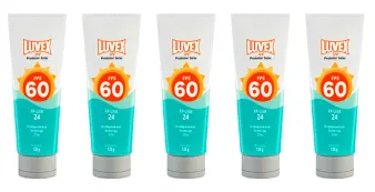 Luvex Protetor Solar FPS 60 Uva 24 Bisnaga de 120gr Kit Com 5 Unidades