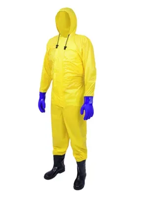 Macacão Impermeável Para Saneamento Com Botas e Luvas em Nylon e Pvc Vértice CA 43617