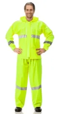 Conjunto Impermeável em Nylon Amarelo Limão Com Refletivo Vértice CA 28742