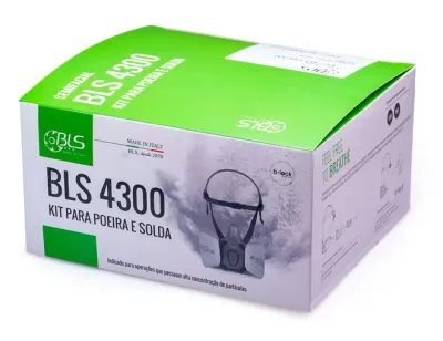 Respirador Kit Completo Para Poeira e Solda BLS Italy 4300 Filtros 201 P3 Inclusos CA 35553