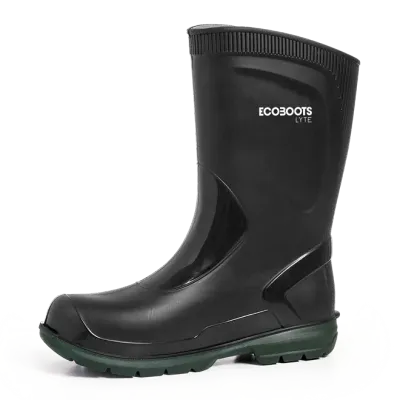 Bota de Pu Ecoboots Service Baixas Temperaturas Preta e Verde, Antiderrapante e Ultra Resistente CA 38589