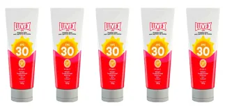 Creme de Proteção Solar Luvex FPS 30 Com Repelente 120ml Hipoalergênico e Atóxico - Kit com 5 Unidades