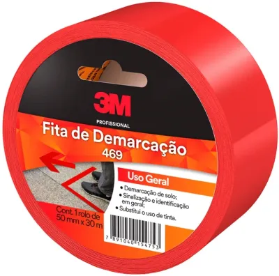 Fita Para Demarcação de Solo 3M 469 Vermelha 50MM x 30M  HB004531834