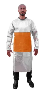 Avental com Reforço em Raspa Aluminizado Carbono 1,20 X 0,70 Benetherm para Calor Radiante e Respingos de Metais em Fusão 1400°C CA 45750