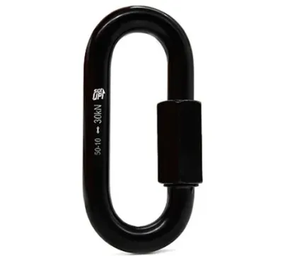 Mosquetão Oval Malha Rápida 10mm Mailon Sideup em Aço Fechamento em Rosca 30KN SU2009