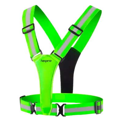 Colete Refletivo HexPro Verde Sem Led com Tiras Refletivas HexGear