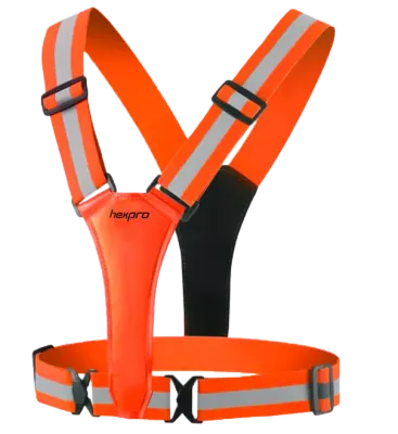 Colete Refletivo HexPro Laranja Sem Led com Tiras Refletivas HexGear