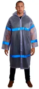 Capa de Chuva Transparente Longa Vinil com Refletivo PVC Impermeável Vinilseg CA 35560