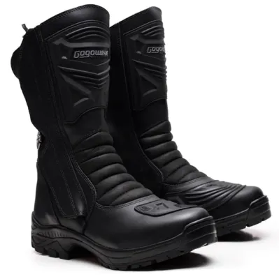 Coturno de Segurança Tático Militar Gogowear Race 900RS 100% Couro Preta Cano Alto