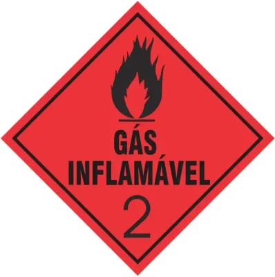 Placa de Risco Simbologia Para o Transporte e Armazenamento de Materiais Plastcor Gás Inflamável Classe 2 30 x 30cm