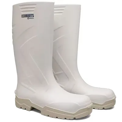 Bota de Segurança em PU Ecoboots 91BPUL100 Polytech Branca e Gelo Com Bico Composite CA 34233