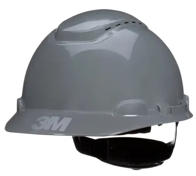 Capacete de Segurança 3M H-708 Secure Fit Cinza Ventilado Com Suspensão de Catraca e Sensor UV HB004732515 CA 29637