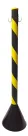 Pedestal de Sinalização 90 CM Zebrado Preto e Amarelo Com Base em Concreto e Gancho Reforçado