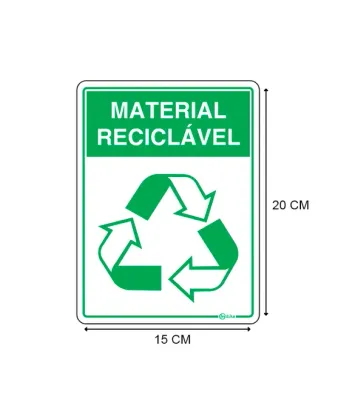 Adesivo de Sinalização em Vinil Material Reciclável 15X20 CM