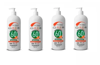 Protetor Solar Profissional Nutriex Fator 60 Com Repelente Embalagem 1 Litro -  Atacado Com 4 Unidades