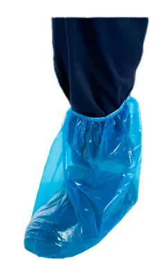 Bota em Polietileno Azul Impermeável Com Elástico Brasmo Cano Médio Micra 0,14  CA 30680 - pacote 50