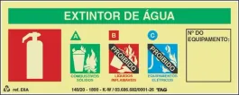 Placa de Sinalização em PVC Indicação Extintor de Água 20X8 CM