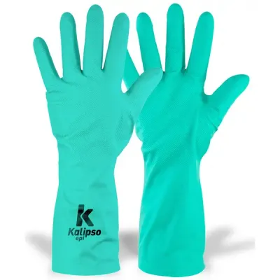 Luva De Proteção Nitrílica Kalipso KA-03 Cor verde Sem Forro Interno Modelo 50-008 CA 50695