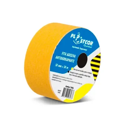 Fita Autoadesiva Antiderrapante Plastcor Amarela 50MM x 5MTS