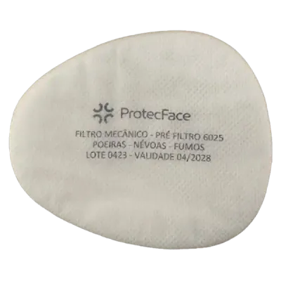 Filtro Mecanico P2 Modelo 6025 Protec Face Para Máscaras Semi Facial 7600 e Facial Inteira 780 - Vendido Por Unidade