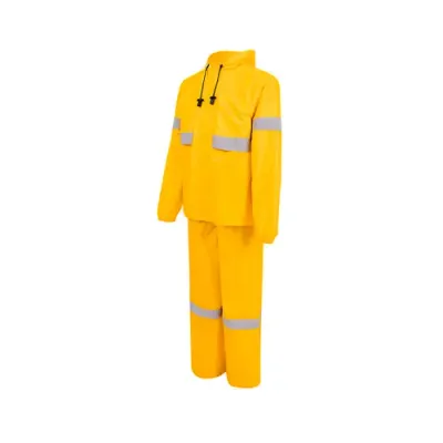 Conjunto Impermeável em Nylon Amarelo Ouro Com Refletivo Vértice CA 28742