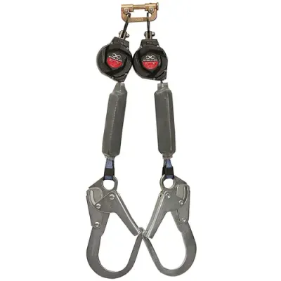 Trava Quedas Retrátil Duplo Steelflex Para Baixas Alturas 1,8 Metros Em Fita Dyneema Anticorte STF-CQTQ0172T