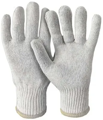 Luva Tricotada de Algodão Plastcor Sem Pigmento Branca CA 31917