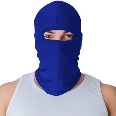 Capuz Balaclava Com Proteção UV 50+ EM Poliéster Azul Royal Tecido leve e Respirável