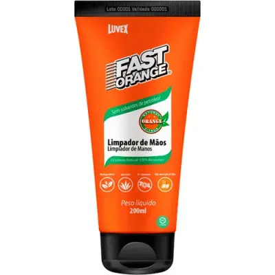 Desengraxante Luvex Fast Orange Limpador de Mãos Esfoliante Renovador de Pele  200 Gramas