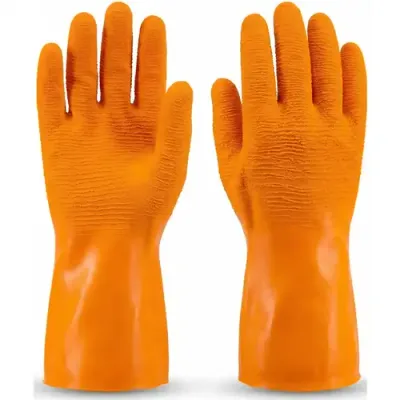 Luva de Segurança Super Orange Látex Corrugado Térmica e Química CA 33778 (S-ORANGE-N)
