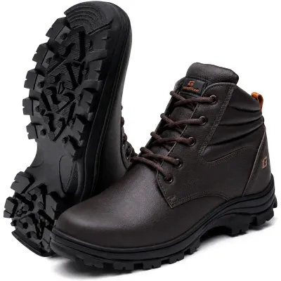 Bota de Segurança Gogowear Tork Café 100% Couro Legítimo e Solado Emborrachado CA 43770
